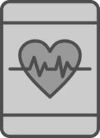 Heart Care Line Filled Greyscale Icon Design vector