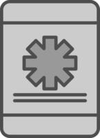 M-Health Line Filled Greyscale Icon Design vector