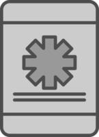 M-Health Line Filled Greyscale Icon Design vector