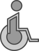 Handicaped Patient Line Filled Greyscale Icon Design vector