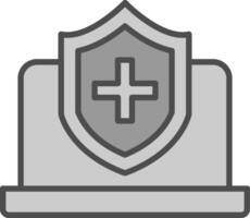 Health Insurance Line Filled Greyscale Icon Design vector