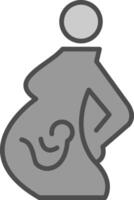 Pregnency Line Filled Greyscale Icon Design vector