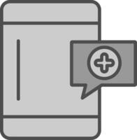 OnLine Filled Greyscale Multi Circle Medical Help Line Filled Greyscale Icon Design vector