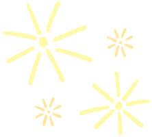 rabisco ouro Estrela grande e mini Estrela e estrelas clipart mão desenhado ilustração brilhar decoração símbolo png