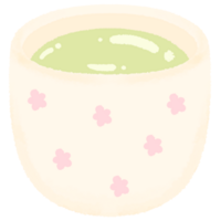 Japonais sucré dessert nourriture dessin animé style mochi dango macha matcha et crème glacée main tiré illustration png