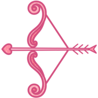 rosado flecha Cupido mano dibujado color tono dibujos animados estilo png