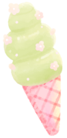 Japans zoet toetje voedsel tekenfilm stijl mochi dango macha matcha en ijsje hand- getrokken illustratie png