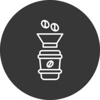 Coffee Filter Line Inverted Icon Design vector