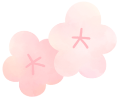 körsbär blomma vatten Färg tecknad serie stil hand dragen illustration sakura png