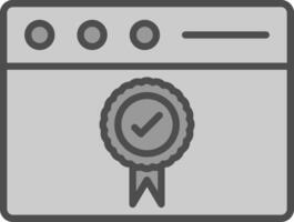 calidad sitio línea lleno escala de grises icono diseño vector