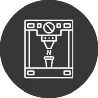 Coffee Machine Line Inverted Icon Design vector