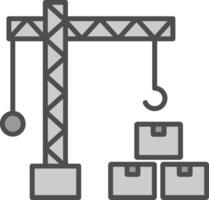 Crane Line Filled Greyscale Icon Design vector