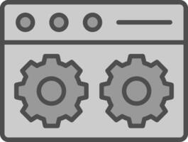 Setting Site Line Filled Greyscale Icon Design vector