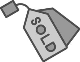 Sold Line Filled Greyscale Icon Design vector