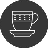 taza línea invertido icono diseño vector