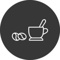 café línea invertido icono diseño vector