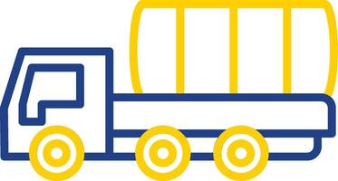 Lorry Line Two Colour Icon Design vector