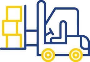 Forklift Line Two Colour Icon Design vector