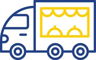 Food Truck Line Two Colour Icon Design vector