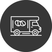 Coffee Truck Line Inverted Icon Design vector