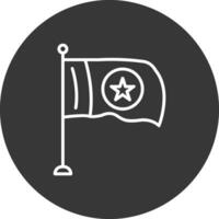bandera línea invertido icono diseño vector