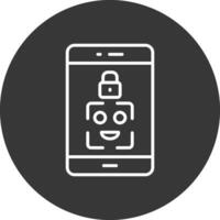 Facial Recognition Line Inverted Icon Design vector
