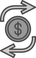 Funds Transfer Line Filled Greyscale Icon Design vector