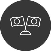 Flags Line Inverted Icon Design vector