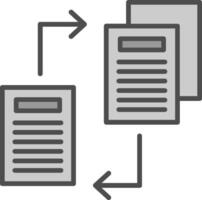archivos intercambiar línea lleno escala de grises icono diseño vector