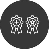 medallas línea invertido icono diseño vector