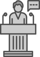 Professional Speaker Line Filled Greyscale Icon Design vector