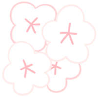 Cherry blossom lineart outline cartoon style hand drawn illustration sakura png