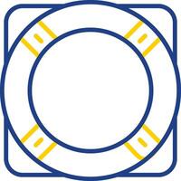 Life Ring Line Two Colour Icon Design vector