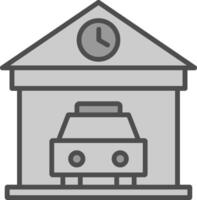 Garage Line Filled Greyscale Icon Design vector