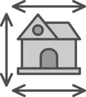 Home Dimensions Line Filled Greyscale Icon Design vector