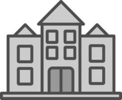 Mansion Line Filled Greyscale Icon Design vector