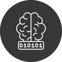 Artificial Intelligence Line Inverted Icon Design vector