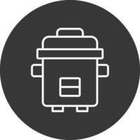 Pressure Cooker Line Inverted Icon Design vector