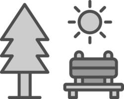 Park Line Filled Greyscale Icon Design vector