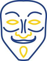 Mask Line Two Colour Icon Design vector