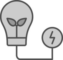 Eco Light Line Filled Greyscale Icon Design vector