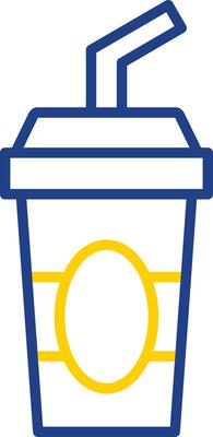Cold Drink Line Two Colour Icon Design