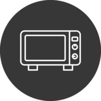 Microwave Line Inverted Icon Design vector