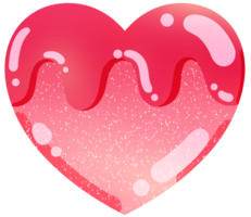 Chocolate strawberry pink hearts shape illustration hand drawn png