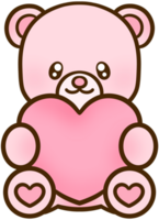 orsacchiotto orso Tenere cuore cartone animato stile mano disegnato illustrazione png