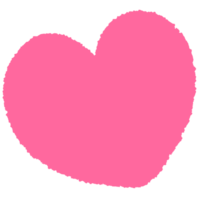 Pink lineart heart big and mini heart and hearts lines clipart hand drawn illustration png