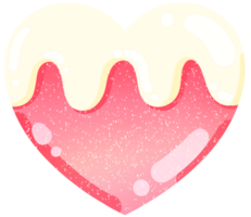 Chocolat fraise rose cœurs forme illustration main tiré png
