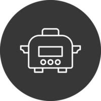 Slow Cooker Line Inverted Icon Design vector