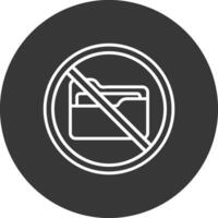 prohibido firmar línea invertido icono diseño vector