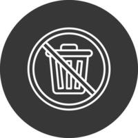 Prohibited Sign Line Inverted Icon Design vector